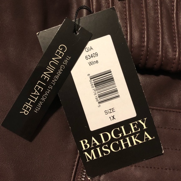 BADGLEY MISCHKA Gia Leather Biker Jacket Coat - Picture 7 of 7